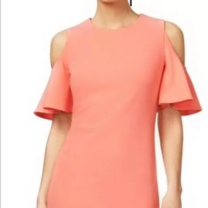 Calvin Klein Ruffled Cold Shoulder Sheath Dress